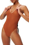Good American Always Fits One-piece Swimsuit In Chai001