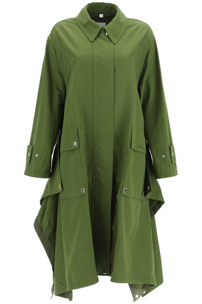 Burberry Wingmore Oversized Cotton-blend Parka In Green