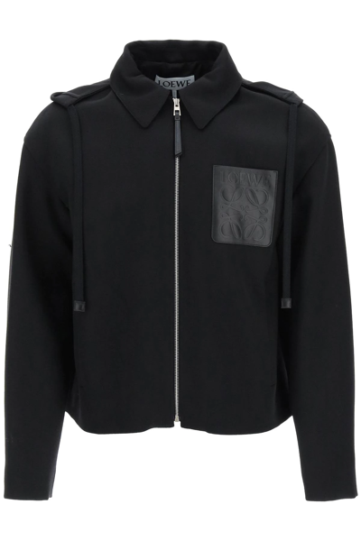 Loewe Zipped Anagram Jacket In Black