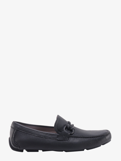 Ferragamo Leather Loafer In Black
