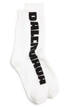 Balenciaga Jacquard-logo Motif Socks In White Black