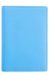 Royce New York Personalized Rfid Leather Card Case In Light Blue- Deboss