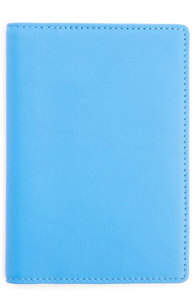 Royce New York Personalized Rfid Leather Card Case In Light Blue- Deboss