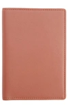 Royce New York Personalized Rfid Leather Card Case In Tan- Silver Foil