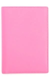 Royce New York Personalized Rfid Leather Card Case In Bright Pink- Silver Foil