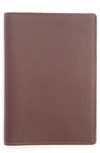 Royce New York Personalized Rfid Leather Card Case In Brown- Gold Foil
