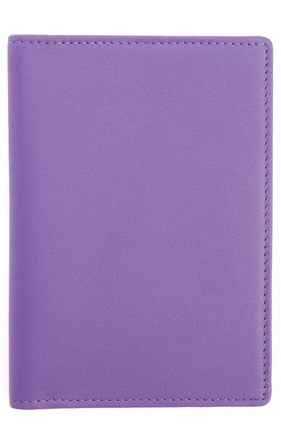 Royce New York Personalized Rfid Leather Card Case In Purple- Gold Foil