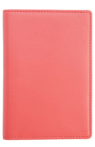 Royce New York Personalized Rfid Leather Card Case In Red- Silver Foil