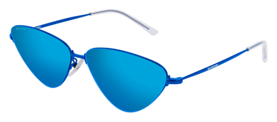 Balenciaga Bb0015s 003 Cat Eye Sunglasses In Blue