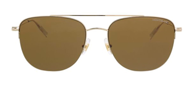 Montblanc Mb0096s 003 Navigator Sunglasses In Brown