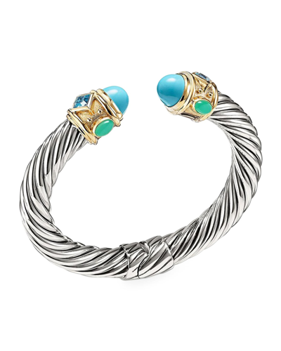 David Yurman Renaissance 10mm Stone End Cap Bracelet In Turquoise