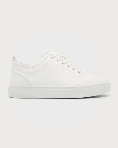 Christian Louboutin Men's Adolon Junior Leather Low-top Sneakers In White
