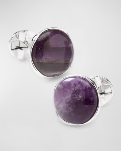 Cufflinks Inc. Men's Round Amethyst Cufflinks In Purple