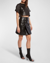 AS BY DF ALLISON RECYCLED LEATHER MINI SKIRT