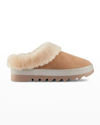 Cougar Pronya Shearling Flatform Slippers In Camel