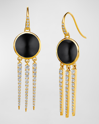 Syna Women's Chakra 18k Yellow Gold, Black Onyx, & 0.8 Tcw Diamond Drop Earrings