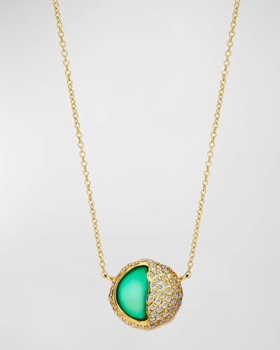 Syna Women's Cosmic 18k Yellow Gold, Chrysoprase & 0.3 Tcw Diamond Eclipse Pendant Necklace