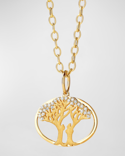 Syna Women's Jardin 18k Yellow Gold, Mother Of Pearl, & 0.1 Tcw Diamond Flowering Tree Pendant Necklace