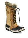 Gucci Women's Tofino Ii Coated Canvas & Faux Fur Lace-up Winter Boots In Curry