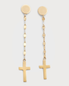 LANA DISC CROSS LINEAR BLAKE EARRINGS, 48MM