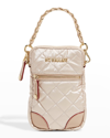 Mz Wallace Crosby Micro Quilted Crossbody Bag In Rose- Metallic