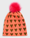 Lisa Todd Love Lines Jacquard Pom Beanie In Party Combo