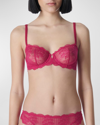 Simone Perele Reve Scalloped Lace Demi Bra In Cranberry