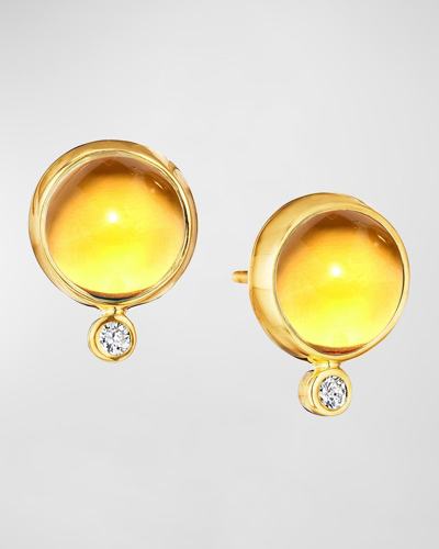 Syna Women's Candy 18k Yellow Gold, Citrine, & 0.1 Tcw Diamond Stud Earrings