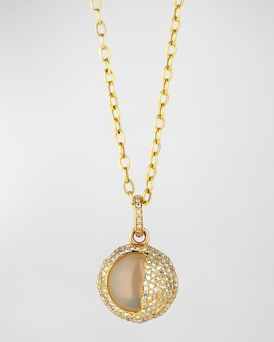 Syna Women's Cosmic 18k Yellow Gold, 0.8 Tcw Diamond & Moon Quartz Large Eclipse Pendant Necklace
