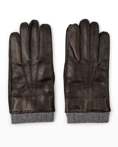 Paul Smith Black Deerskin Gloves In 79a Blacks