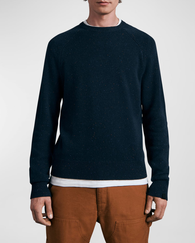 Rag & Bone Harlow Donegal Cashmere-blend Crewneck Sweater In Navy Multi
