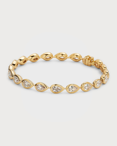 Rahaminov Diamonds 18k Yellow Gold Pear Diamond Line Bracelet