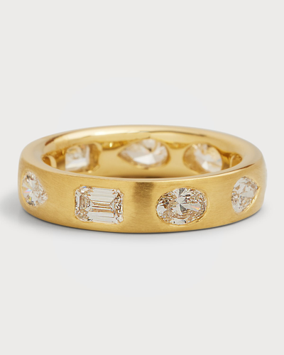 Rahaminov Diamonds 18k Yellow Gold Mixed Diamond Polygon Ring