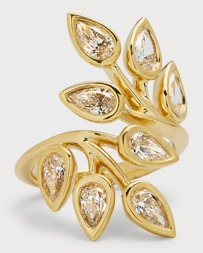 Rahaminov Diamonds 18k Yellow Gold Pear-shaped Diamond Branch Ring