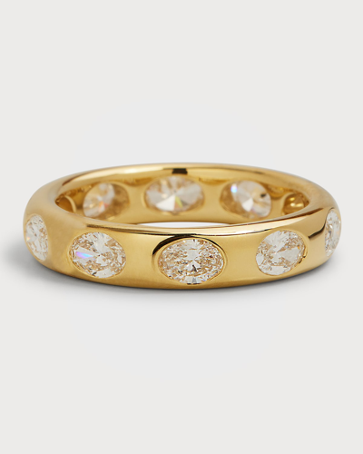 Rahaminov Diamonds 18k Yellow Gold Oval Diamond Polygon Ring