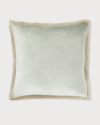 Callisto Home Two-tone Velvet Decorative Pillow, 22"sq.