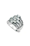 Samuel B. Sterling Silver Baguette White Topaz Ring In White