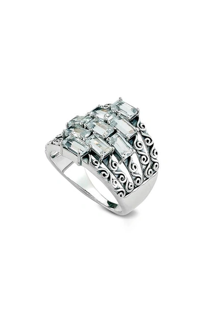 Samuel B. Sterling Silver Baguette White Topaz Ring