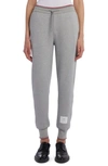 Thom Browne Herringbone Pattern Track Trousers In Grey/ White