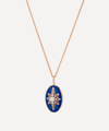 Selim Mouzannar 18ct Rose Gold Aida Enamel Diamond Pendant Necklace In Navy Blue