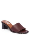 Valentino Garavani Soul Rockstud Leather Block Heel Slides In Light Brown