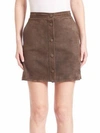 HELMUT LANG Suede Button-Down Skirt