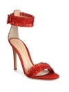 Gianvito Rossi Caribe Tinsel Ankle-strap Sandals In Red