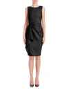 CAROLINA HERRERA WOMEN'S ICON GATHER SHEATH DRESS,0400087698672