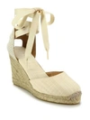 SOLUDOS Canvas Ankle-Wrap Wedge Espadrilles