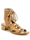 SEE BY CHLOÉ Edna Cutout Suede Lace-Up Sandals