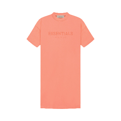 Pre-owned Essentials Fear Of God  Tee Dress 'coral' In Orange
