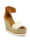 See By Chloé Women's Glyn Leather & Canvas Platform Espadrille Wedge Sandals In Tan