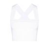 Balmain White Cropped Geometric Panelled Top In White