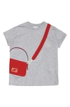 Fendi Kids' Little Girl's Trompe L'oeil Bag Graphic T-shirt In Grey